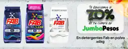Jumbo Fab en polvo detergentes oferta