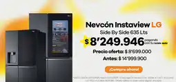 Éxito LG Nevcón Instaview Side By Side 635 Lts oferta