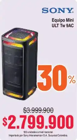 Alkosto Sony Equipo Mini ULT Tw 9AC oferta