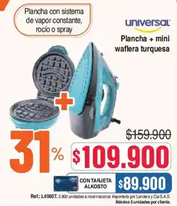 Alkosto Universal plancha + mini waflera turquesa oferta