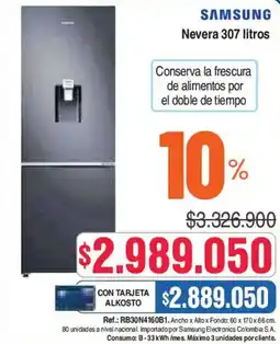 Alkosto Samsung Nevera 307 litros oferta