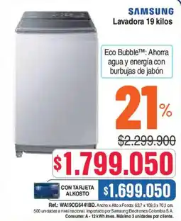 Alkosto Samsung Lavadora 19 kilos oferta
