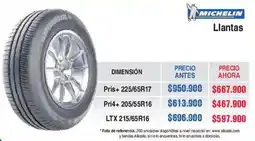 Alkosto Michelin llantas Pris+ 225/65R17 oferta