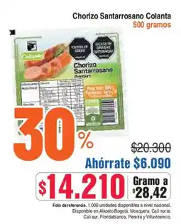 Alkosto Colanta Chorizo Santarrosano oferta