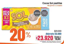 Alkosto Cocoa Sol pastillas oferta