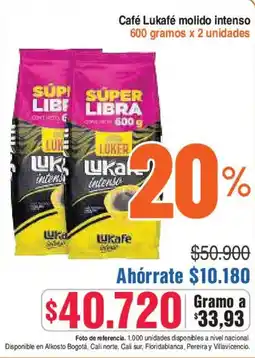 Alkosto Café Lukafé molido intenso oferta