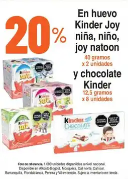 Alkosto En huevo Kinder Joy niña, niño, joy natoon y chocolate Kinder oferta