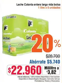 Alkosto Leche Colanta entera larga vida bolsa oferta