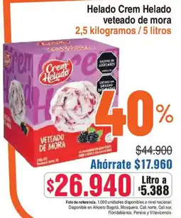 Alkosto Crem Helado veteado de mora oferta