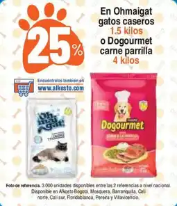 Alkosto En Ohmaigat gatos caseros o Dogourmet carne parrilla oferta
