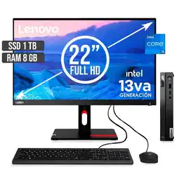 Falabella COMPUTADOR THINKCENTRE TINY INTEL CORE I5-13420H SSD 1TB RAM 8GB LED22 oferta