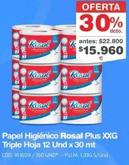Makro Rosal papel higiénico plus oferta