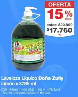 Makro Doña zully lavaloza líquido limón oferta