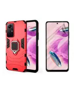 Falabella Funda con anillo Compatible con Xiaomi Redmi Note 12s Rojo y Hidrogel oferta