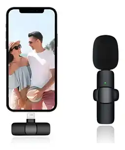 Falabella Micrófono Inalámbrico Solapa tipo Lighting Elimina Ruido Color Negro oferta