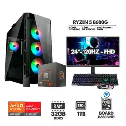Falabella PC GAMER RYZEN 5 8600G - 32GB RAM - SSD 1TB - B650 WIFI + MONITOR 24 120HZ oferta