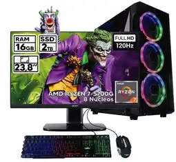 Falabella PC AMD RYZEN 7 16GB RAM 2TB HDD MONITOR 24 RGB GAMING PACK oferta
