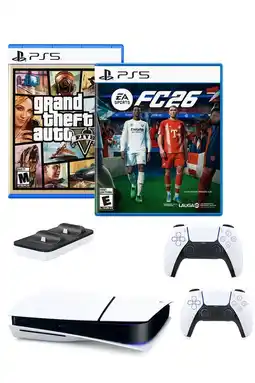 Falabella Consola Playstation5 1TB Slim PS5+2Controles+Fc26+GtaV+CargadorDobe oferta
