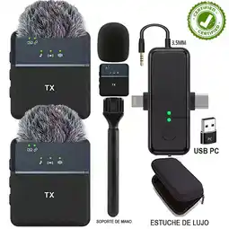 Falabella Micrófono De Solapa Inalambrico SX31 PRO + Estuche + Microfono oferta