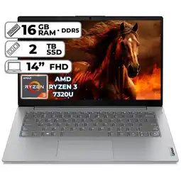 Falabella PORTÁTIL V14 G4 AMN AMD RYZEN 3 7320U 16GB LPDDR5 2TB SSD 14 FHD oferta