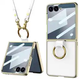 Falabella Funda GKK Electroplata de Lujo Con correa para Samsung Z Flip 7 blanco oferta