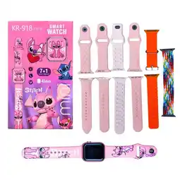 Falabella Reloj Inteligente para Niñas KR-918 Mini Stitch Rosado Con 7 Correas Intercambiables oferta