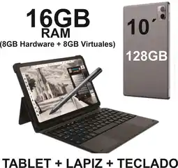 Falabella Tablet 10 Pulgadas 16GB RAM 128GB Android con Teclado y Lápiz Óptico Gris oferta
