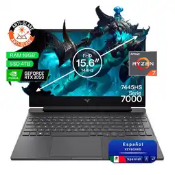 Falabella Portátil Gamer Victus AMD Ryzen 7 RAM 16GB SSD 4TB RTX 3050 6GB 144Hz oferta