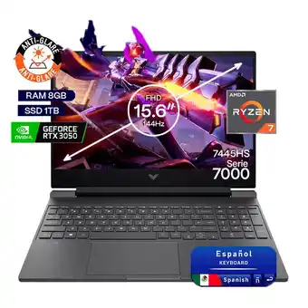 Falabella Portátil Gamer Victus AMD Ryzen 7 RAM 8GB SSD 1TB RTX 3050 6GB 144Hz oferta