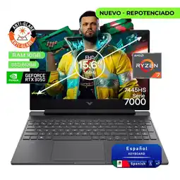 Falabella Portátil Gamer Victus AMD Ryzen 7 RAM 16GB SSD 512GB RTX 3050 6GB 144Hz oferta