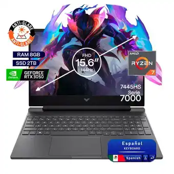 Falabella Portátil Gamer Victus AMD Ryzen 7 RAM 8GB SSD 2TB RTX 3050 6GB 144Hz oferta