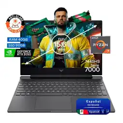 Falabella Portátil Gamer Victus AMD Ryzen 7 RAM 40GB SSD 512GB RTX 3050 6GB 144Hz oferta