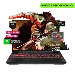 Falabella Portátil Gamer TUF A16 AMD Ryzen 7 RAM 24GB SSD 2TB RTX 4050 6GB FHD 144 Hz oferta