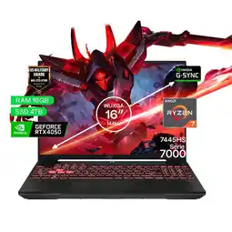 Falabella Portátil Gamer TUF A16 AMD Ryzen 7 RAM 16GB SSD 4TB RTX 4050 6GB FHD 144 Hz oferta
