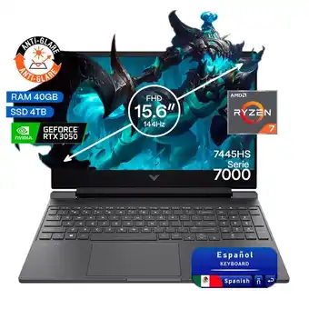 Falabella Portátil Gamer Victus AMD Ryzen 7 RAM 40GB SSD 4TB RTX 3050 6GB 144Hz oferta