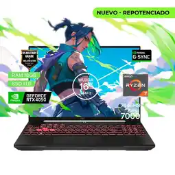 Falabella Portátil Gamer TUF A16 AMD Ryzen 7 RAM 16GB SSD 1TB RTX 4050 6GB FHD 144 Hz oferta