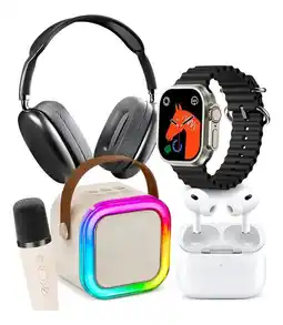 Falabella Combo Smartwatch Reloj Audifonos Parlante Microfono Negro - Negro - Mesh - Negro - Negro oferta