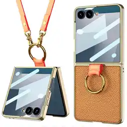 Falabella Funda GKK Electroplata de Lujo Con correa para Samsung Z Flip 7 Marron oferta