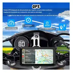 Falabella Cámara Para Moto Doble Lente Gps Pantalla Carplay Dvr 1080p oferta
