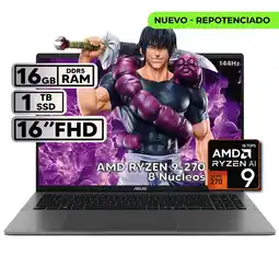 Falabella PORTÁTIL 16″ RYZEN 9 16GB RAM 1 TB SSD WUXGA GRIS + KASPERSKY oferta