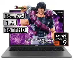 Falabella PORTÁTIL 16″ RYZEN 9 16GB RAM 1 TB SSD WUXGA GRIS + KASPERSKY oferta