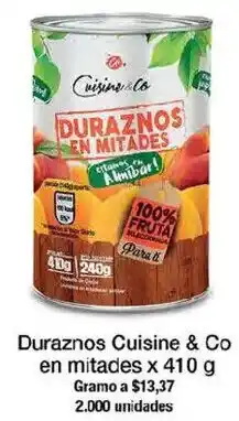 Jumbo Cuisine & co duraznos en mitades oferta
