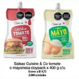 Jumbo Cuisine & co salsas tomate o mayonesa doypack oferta
