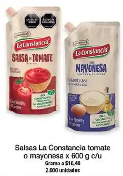 Jumbo La constancia salsas tomate o mayonesa oferta