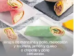 Jumbo Wraps de manzana y pollo, melocotón y tocineta oferta