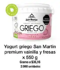Jumbo San martin yogurt griego premium vainilla y fresas oferta