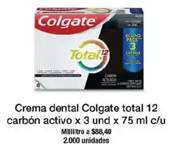 Jumbo Colgate total 12 crema dental carbón activo oferta