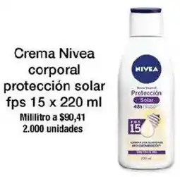 Jumbo Nivea crema corporal protección solar fps 15 oferta