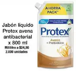 Jumbo Protex jabón líquido avena antibacterial oferta