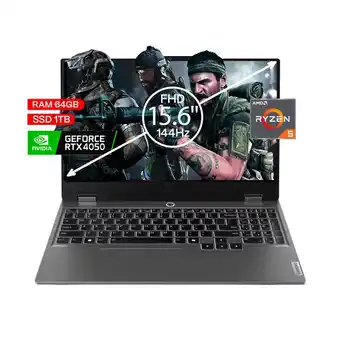 Falabella Portatil Gamer LOQ Ryzen 5 7235hs 64/1 Tb Rtx 4050 6 Gb 15,6 FHD 144 hz oferta